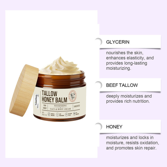Natural Moisturizing Cream with Honey and Tallow | Soft and Radiant Skin